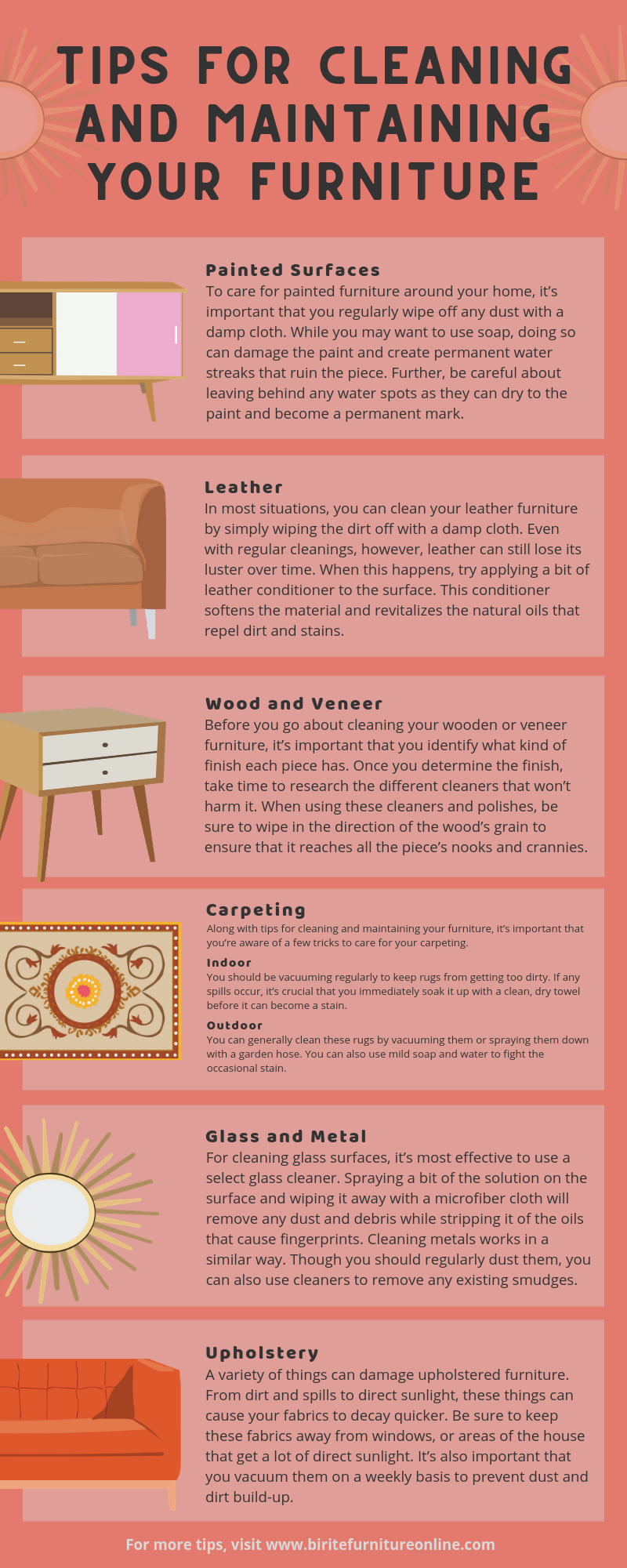 Tips for Cleaning and Maintaining Furniture infographic